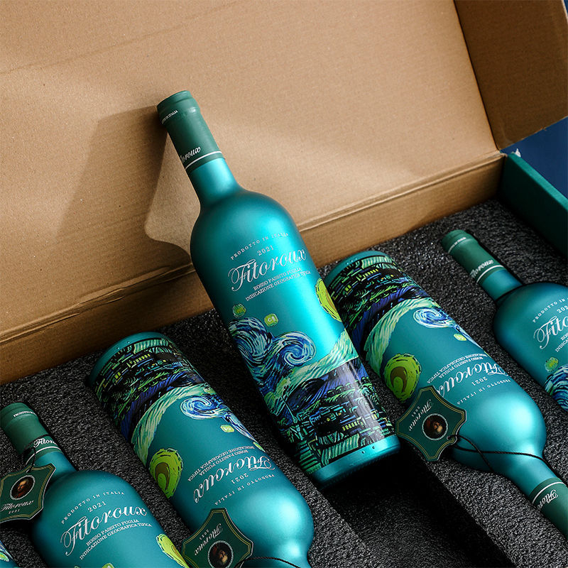 菲特瓦意大利进口18度星空干红葡萄酒艺术烤漆750ml*6