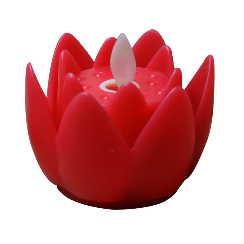 Electronic Candle Plastic Lotus Ornaments Simulation Swing Led Electronic Candle Light Changming Lotus Lamp Color Light