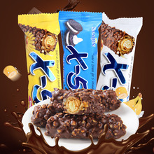 韩国进口x5巧克力棒花生夹心长条X-5三进休闲零食36g（代可可脂）