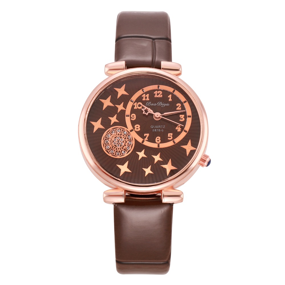 Foreign Trade Hot-Selling Versatile New Creative Fashion Starry Sky Xiaoyue Kong Quartz Watch Simple Belt Women's Watch