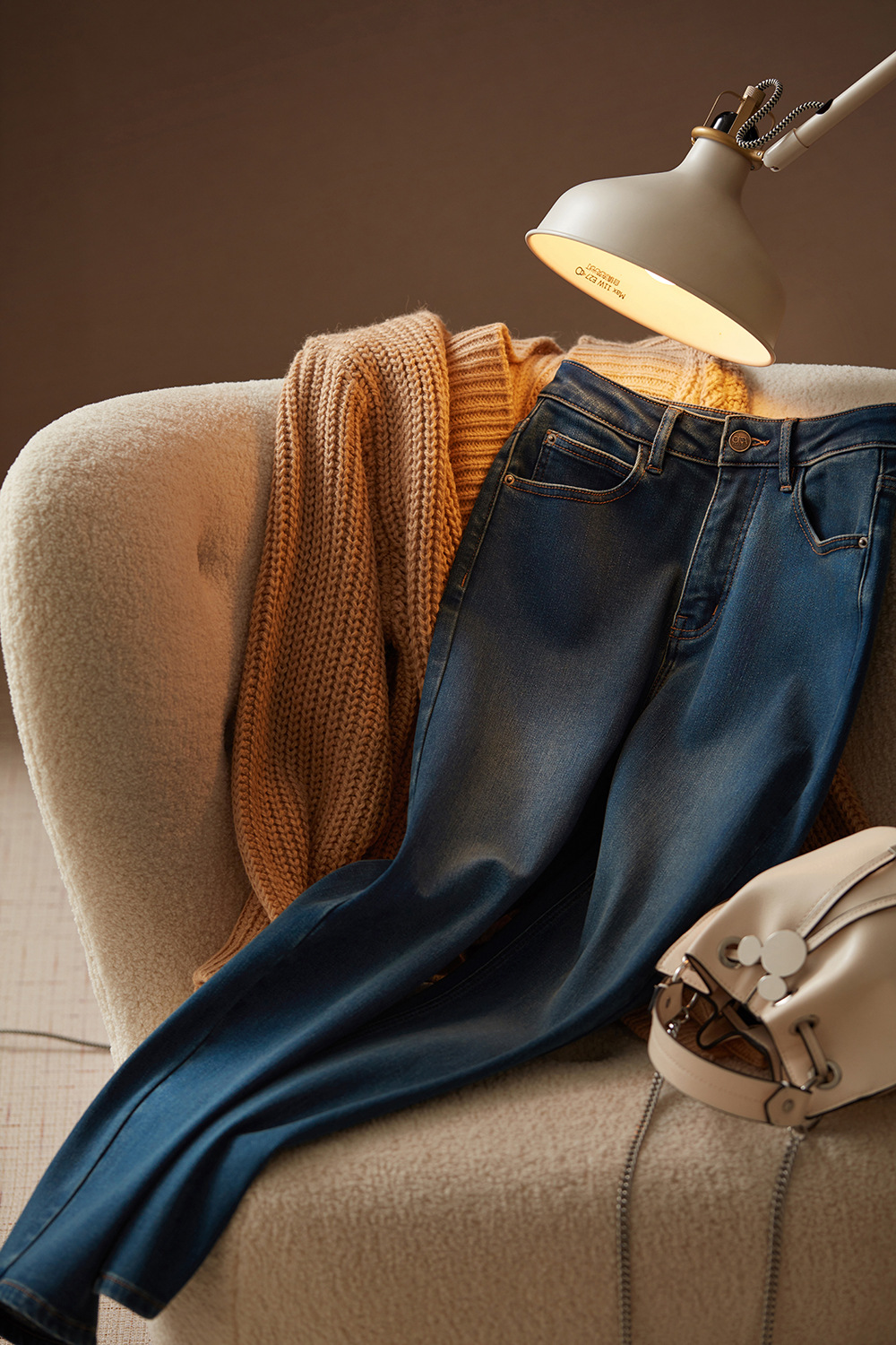 高定土耳其orta面绒一体高腰显瘦遮肉轻奢经典直筒牛仔裤女tb2875