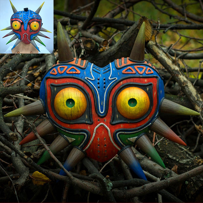 万圣塞尔达传说荒野之息面具 游戏周边乳胶头套 梅祖拉发光面具