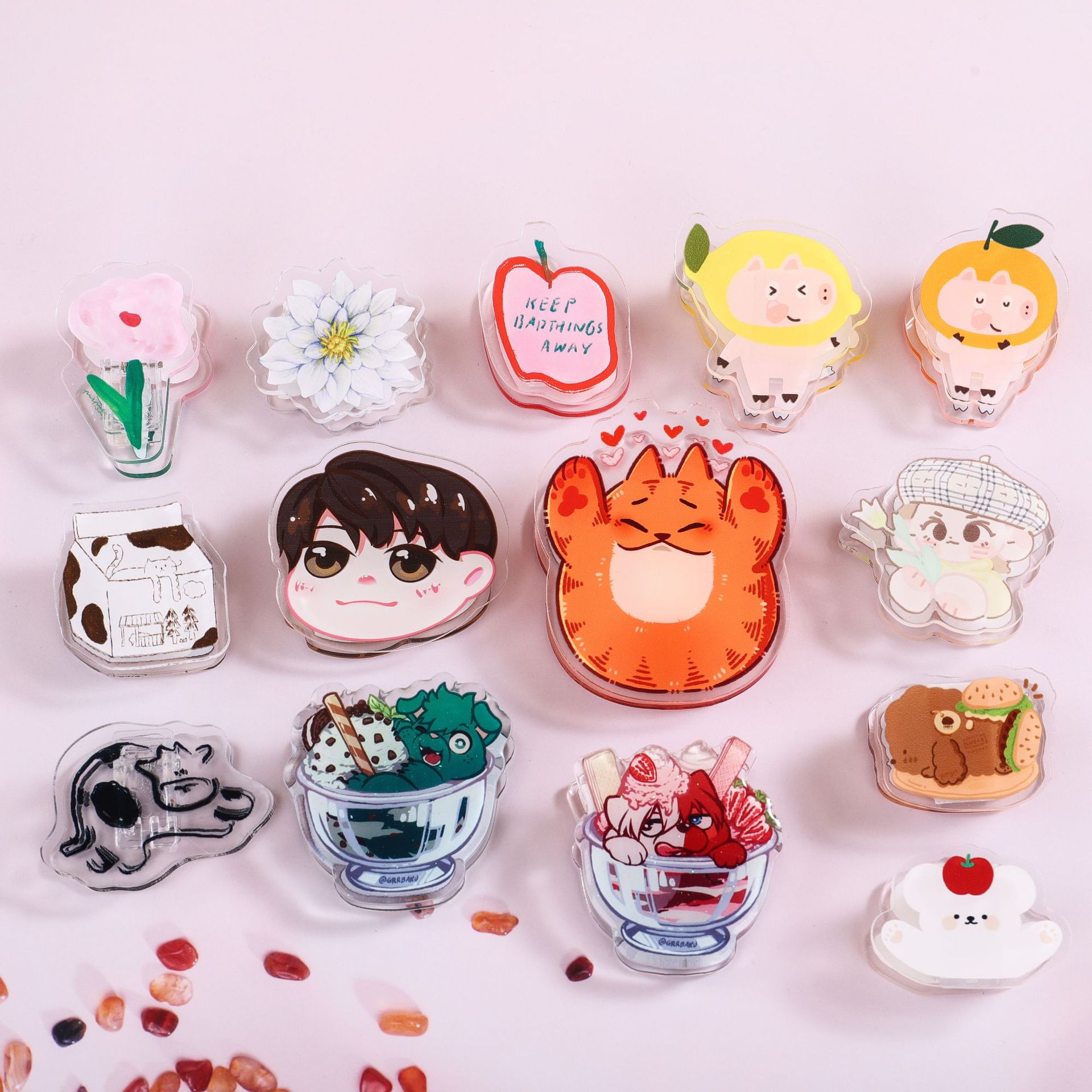 定制diy卡通亚克力钥匙扣动漫系立牌小挂件精美可爱人物双面摆件