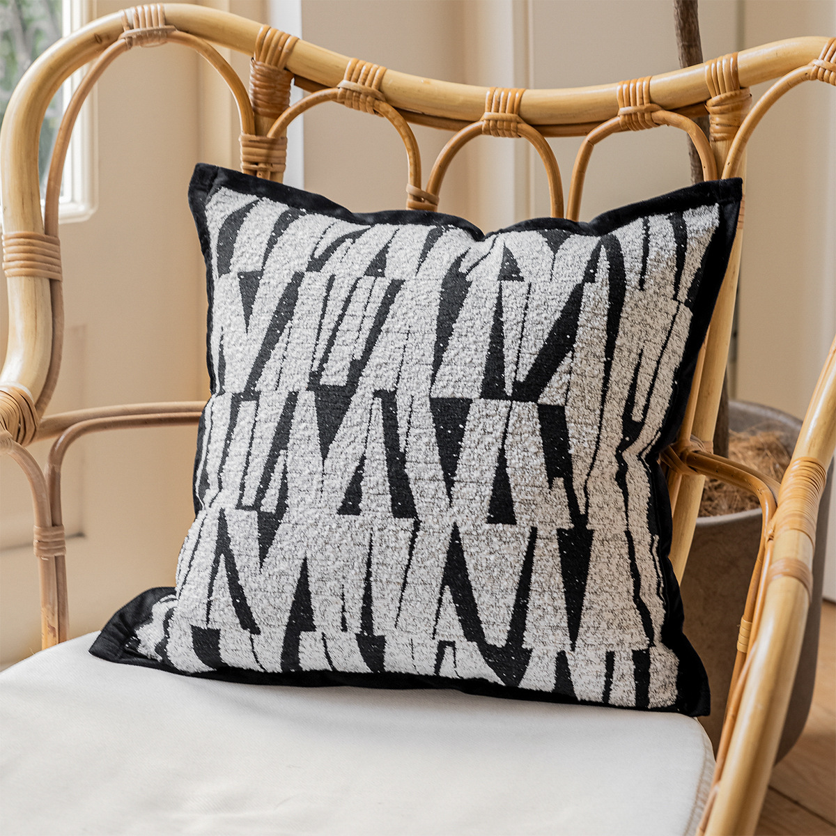 Black Sofa Pillow Cases Nordic Instagram Style Modern Minimalist Tatami Waist Pillow Bedside Cushion Throw Pillowcase Bed