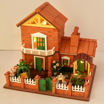 天予diy小屋益智手工拼装盖房子微缩景观建筑模型创意生日礼物女