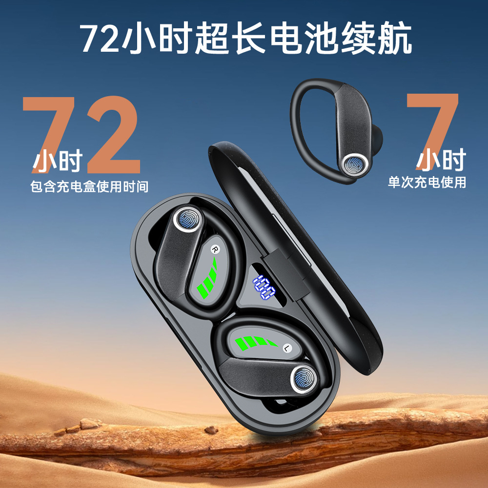 跨境爆款挂耳式蓝牙耳机运动跑步久戴不痛超长续航不入耳降噪耳机