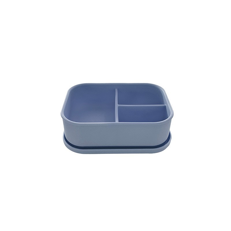 Silicon Lunch Box Three-Grid Freshness Bowl Microwaveable Heating Student Office Worker Portable Lunch Box