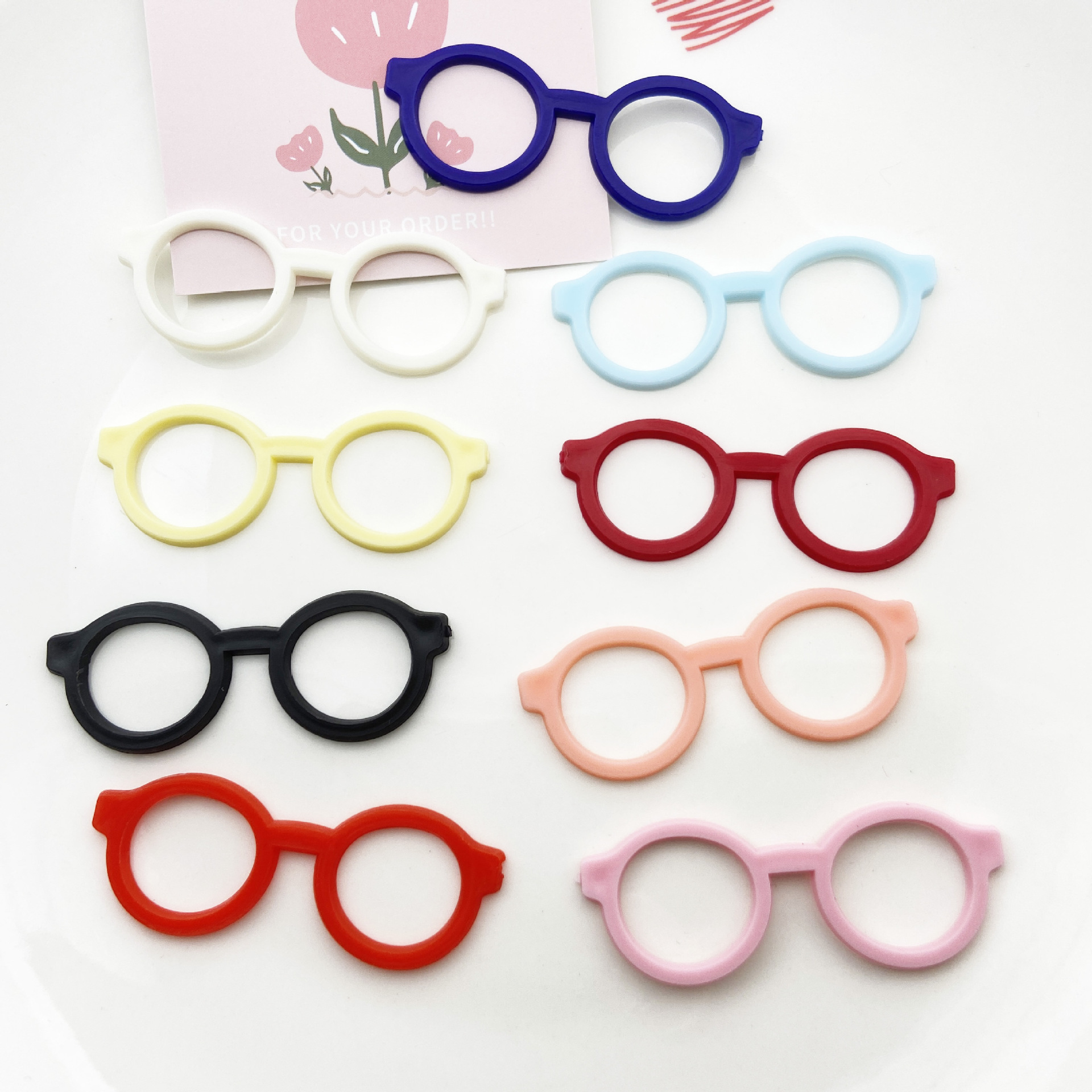 仿真塑料镂空眼镜饰品配件diy儿童玩具毛绒玩偶辅料配饰现货批发