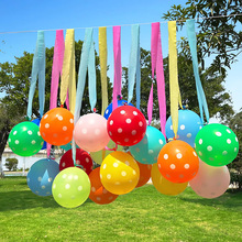 波点气球透明生日装饰场景布置儿童周岁女宝生日快乐派对彩色流苏