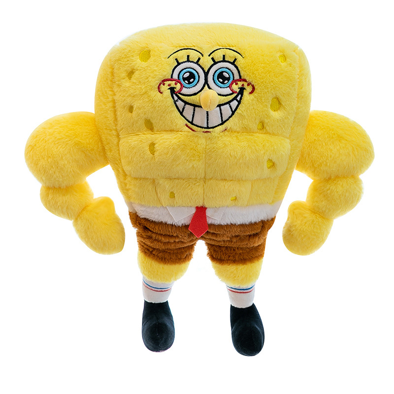 Internet Celebrity Same Cute Children Cartoon Muscle SpongeBob Muscle Pie Star Plush Doll Couch Pillow