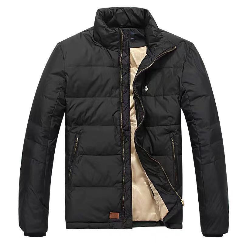 2021新款男士加厚立领羽绒服保罗时尚休闲polo男装秋冬白鸭绒外套