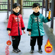 女童汉服拜年服儿童中国风新年装2022冬男童保暖棉衣套装唐装处理