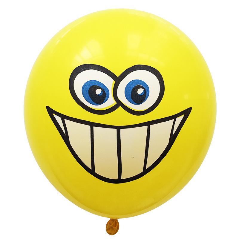 厂家直销加大加厚彩色表情气球批发多款可爱笑脸表情气球可印字
