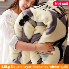 winter double layer thick blanket Cobertor quilt cover跨境专