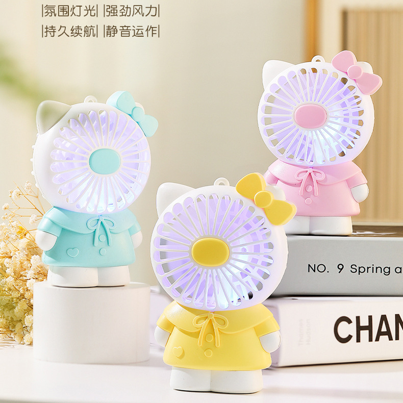 Summer Hot Sale Cartoon Animal Handheld Small Electric Fan Wholesale Usb Charging Mini Mute Outdoor Portable Fan