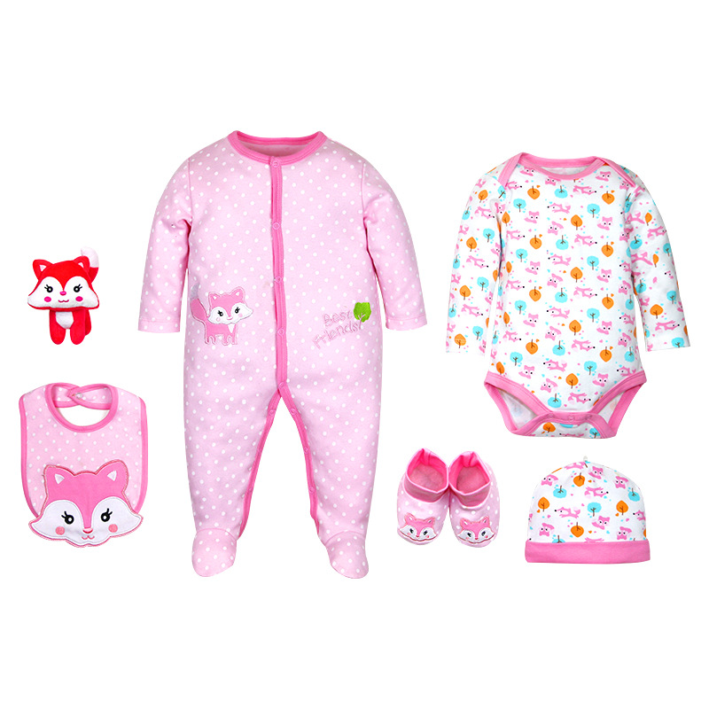 2022 Europe and America Cross Border Factory Wholesale Autumn Children's Clothing Unisex Baby Suit Infant Children's Suit 6-Piece Set Wholesale