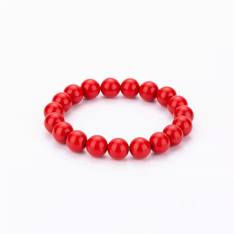 Factory Wholesale Imitation Cinnabar Red Bracelet Birth Year Buddha Beads Red Rosary Bracelet Men and Women Small Gifts