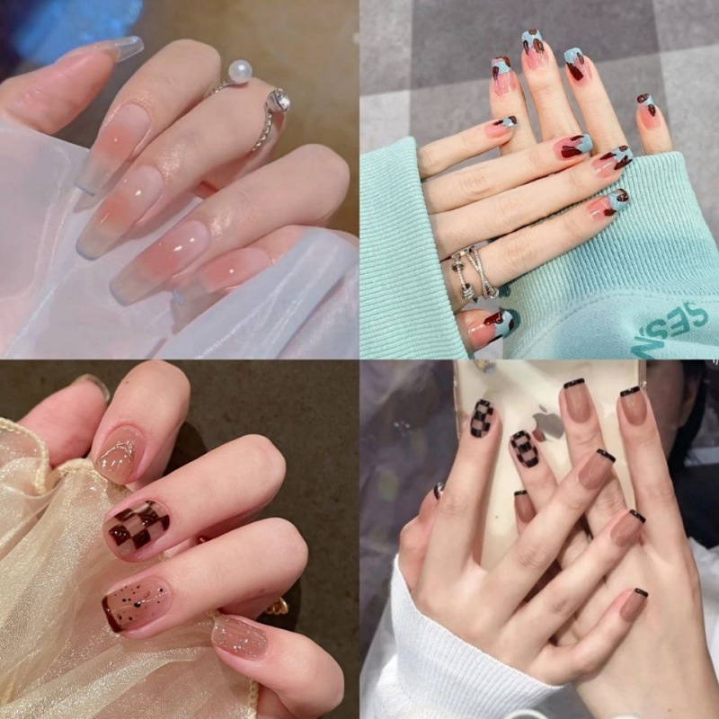 指甲贴可拆卸甲片美甲穿戴甲秋冬款显白美甲贴片ins贴片高级感