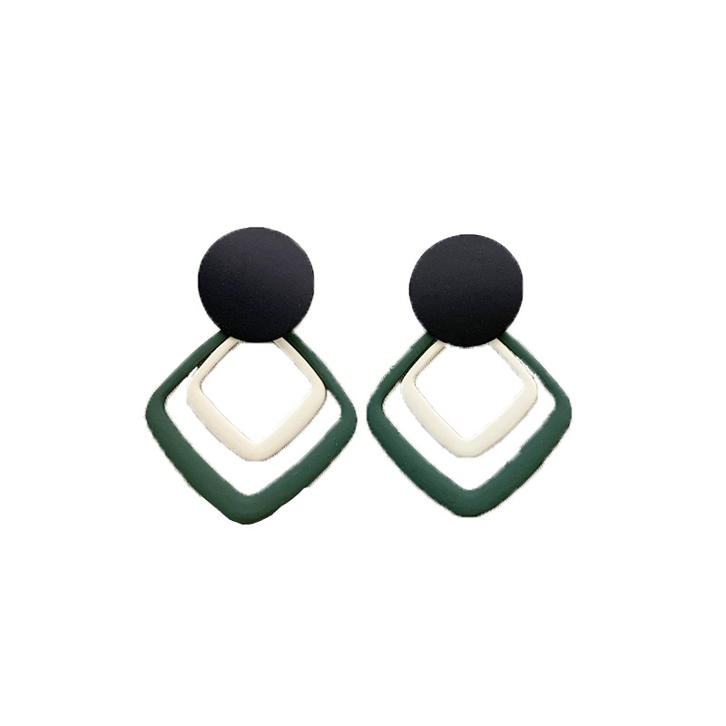 Earrings High-Grade Wholesale Light Luxury Earrings Green Earrings Light Luxury Temperament 925 Silver Needle Niche Retro Stud Earrings Women