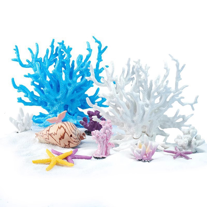 Yee Fish Tank Scenery Decoration Simulation Coral Tree Sea Sago Cycas Aquarium Sea Water Aquarium Set Decoration Underwater World