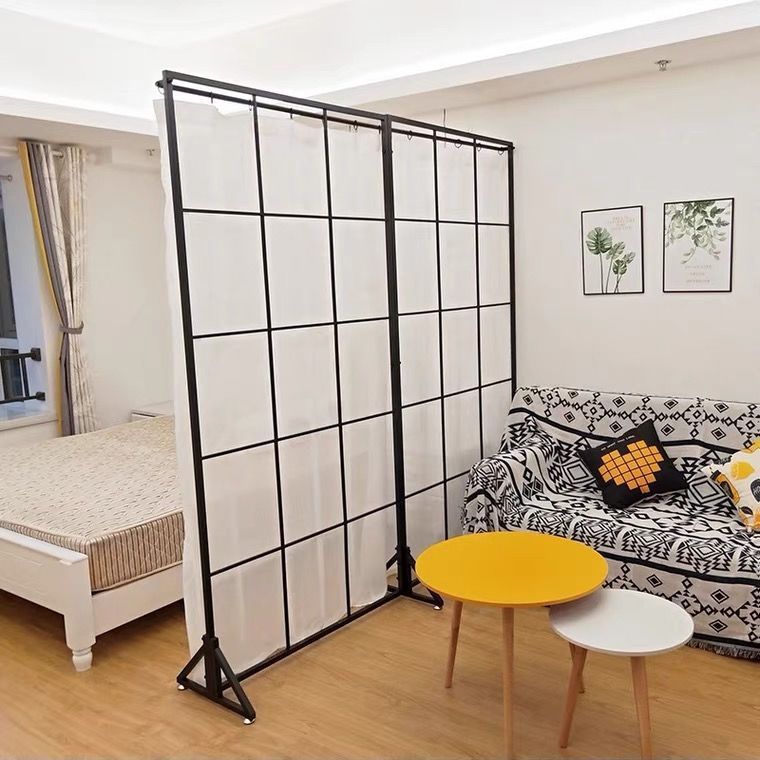铁艺屏风玄关隔断出租房卧室客厅办公室装饰隔断墙假墙窗帘分隔墙