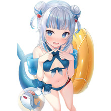 噶呜古拉 游戏周边鲨鱼娘gura墙上笔记本汽车车窗卡通贴纸通用