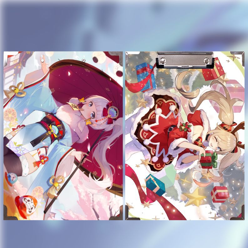 二次元动漫原神刻晴温迪a4夹板垫板周边学生资料夹写字试卷夹