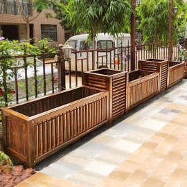 防腐木花箱户外种植箱别墅庭院种树箱大花盆工程专用加厚实木花箱