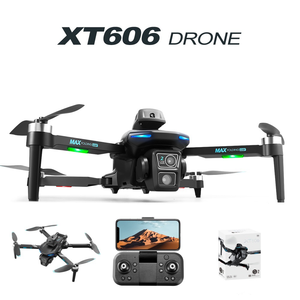 跨境xt606无刷航拍无人机高清摄像飞行器光流避障玩具飞机drone
