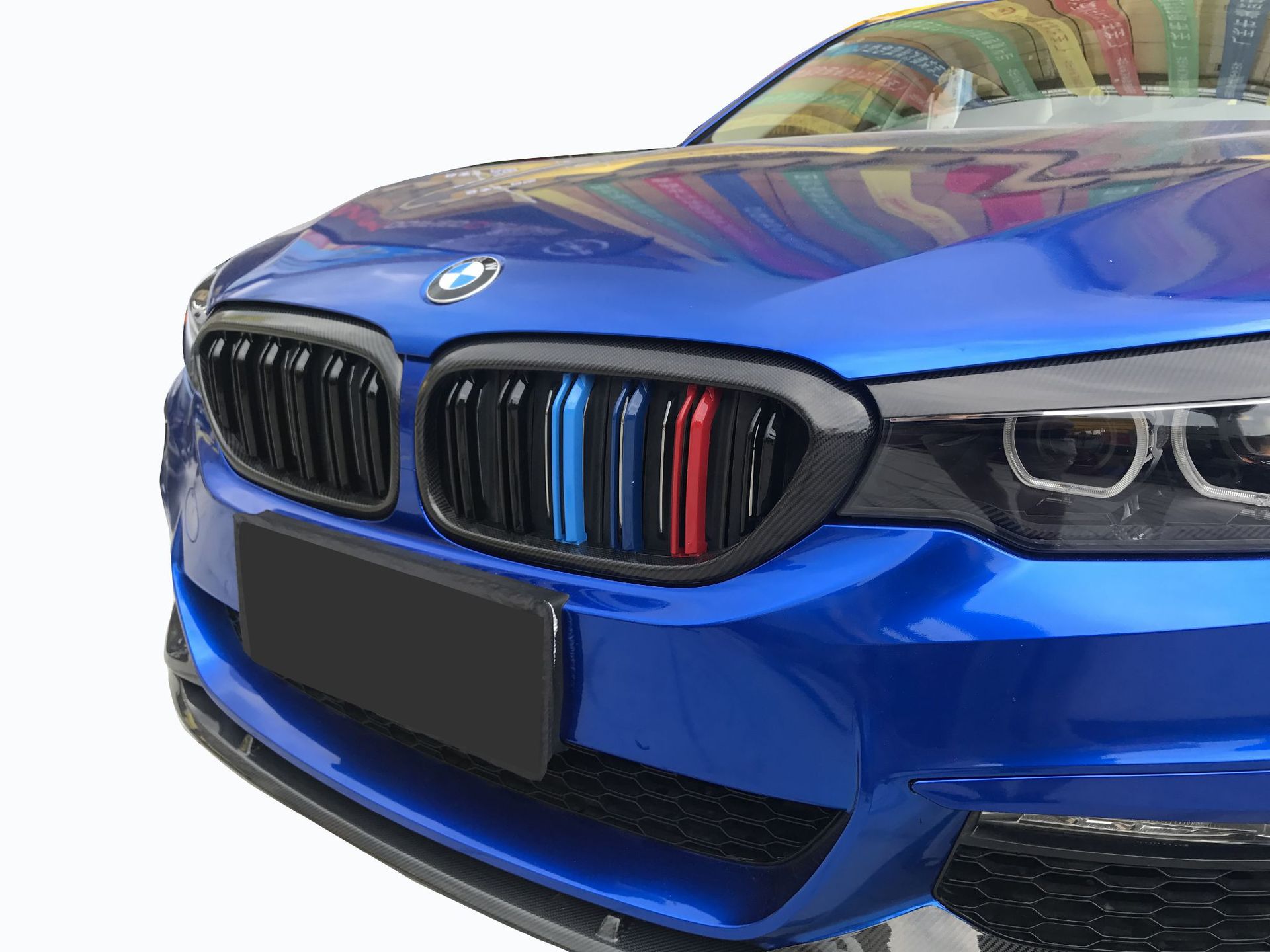 适用于宝马5系中网g38改装碳纤维轻量化三色进气格栅工厂批发