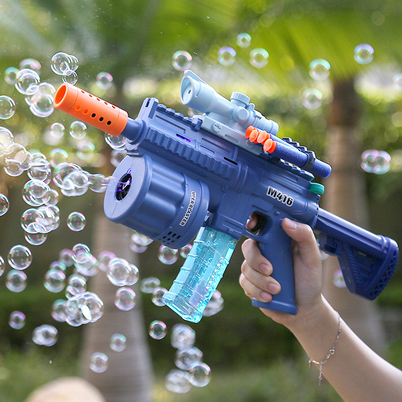 儿童三合一电动玩具枪吹泡泡枪软弹枪八音枪冲锋枪功能多男孩男生