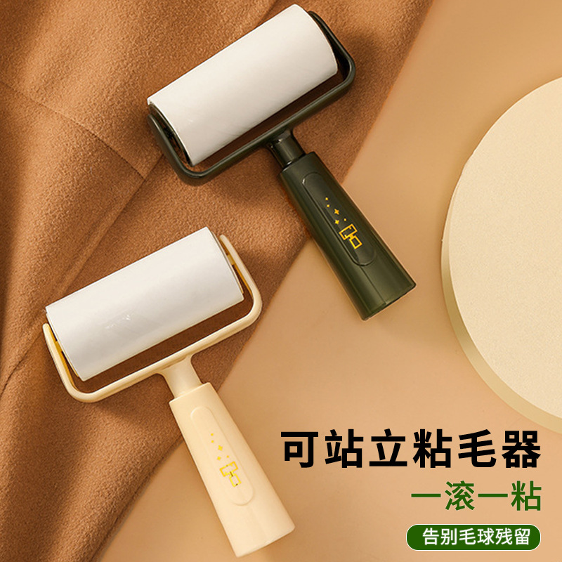 New Lint Roller Lent Remover Stand-Able Long Handle Roller Lent Remover Roll Paper Clothes Sofa Pet Hair Picker Lent Remover