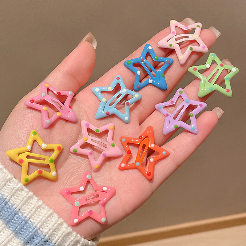 Children's Hair Accessories Star Hairpin Cute Baby Girl Small Clip Headwear Little Girl's Broken Hair Bb Clip Five-Pointed Star Hairpin