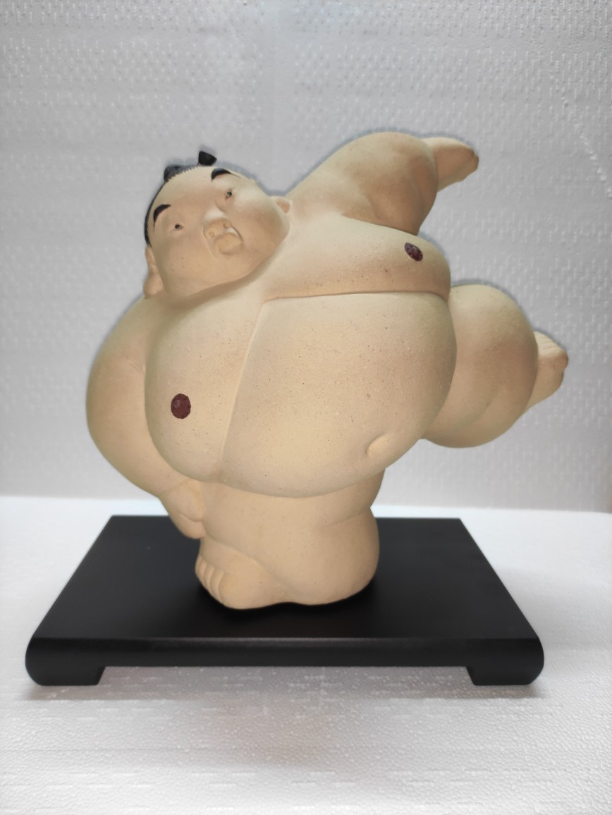 快乐相扑日本相扑手五小福石湾陶瓷公仔精品日式人物家居摆设装饰