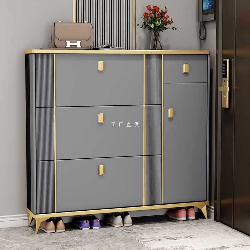 轻奢翻斗鞋柜家用门口门外玄关柜大容量收纳简约现代靠墙鞋架