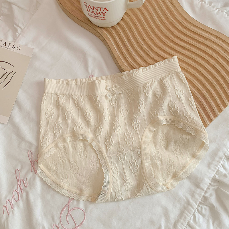 Bai Qiao Xiong Xiao ~ Spring and Summer Mid-Waist Women's Lace Shorts Underwear Girls Cute Cotton Crotch Summer Women's Briefs