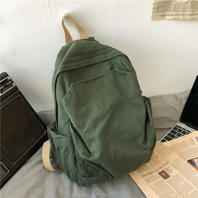 Backpack Women's 2023 New Washed Canvas Artistic Korean Style College Style Student Schoolbag Casual Cool Backpack Fashion