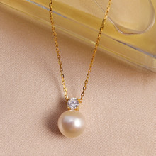 厂家直供淡水珍珠项链精美新款时尚镶钻吊坠颈链女送礼批发代发