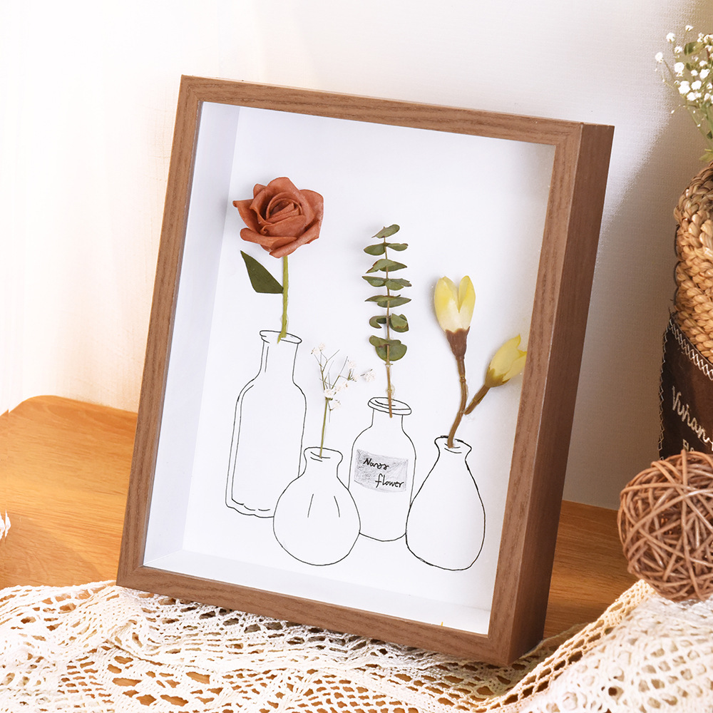 Three-Dimensional Hollow Photo Frame 3cm Creative Birthday Gift Handmade Light Painting Diy Hollow Dried Flower Frame 5cm Box Frame