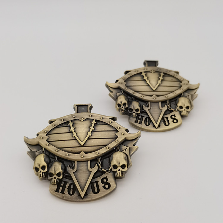 跨境战锤40k游戏周边系列军团徽章锌合金复古工艺骷髅头胸章