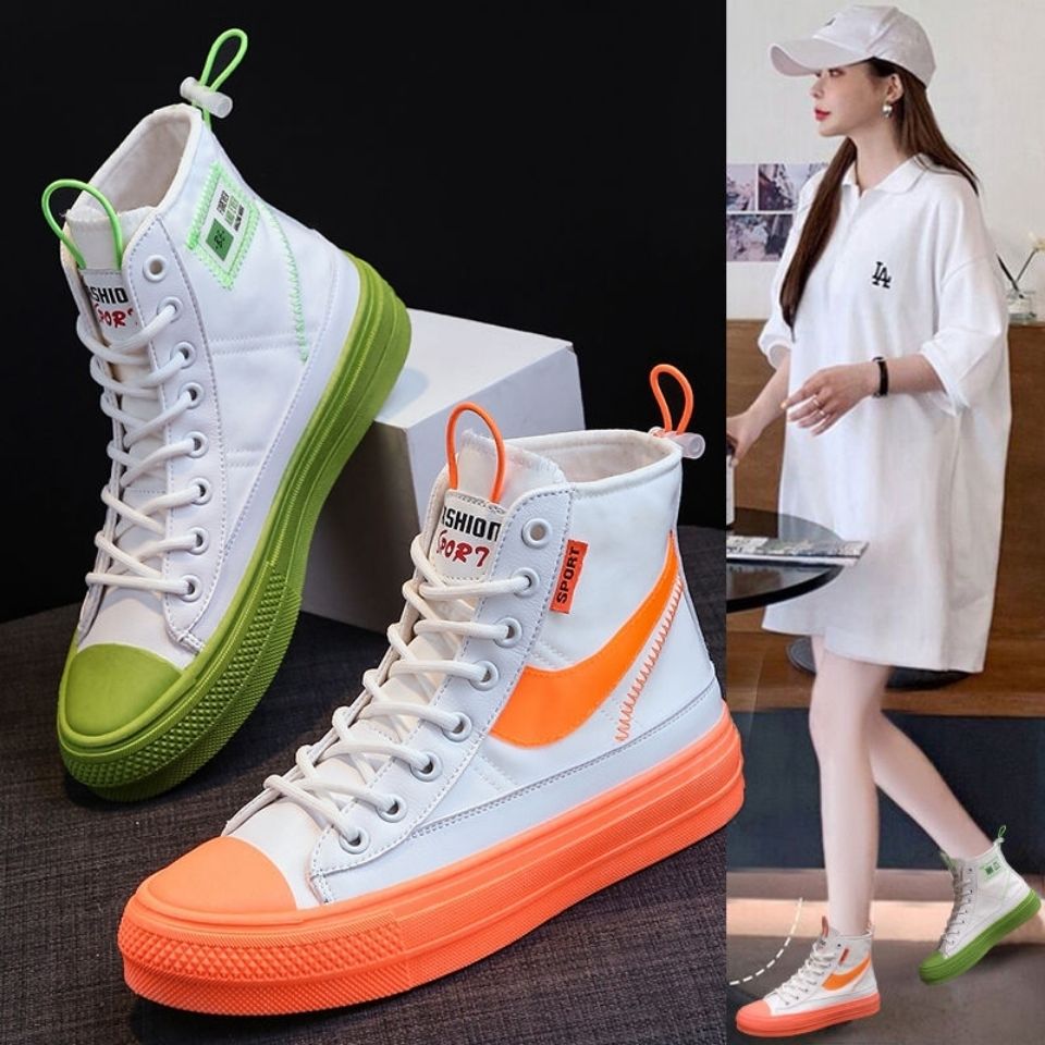 8成交9双高帮帆布鞋女秋季新款鞋子女学生韩版休闲高帮鞋情侣2022女鞋
