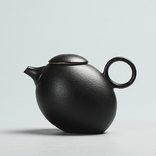 创意粗陶茶壶泡茶器仿古黑陶泥普洱日式功夫茶具茶壶