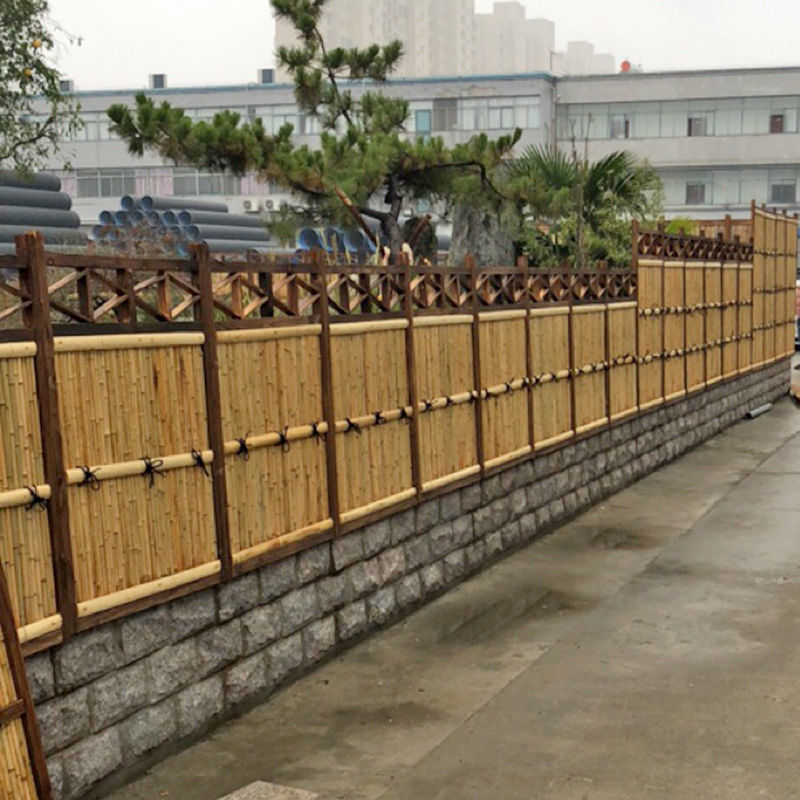 竹篱笆围栏栅栏围墙庭院户外别墅花园日式竹子木头防腐竹装饰