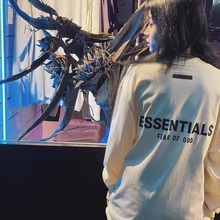 FEAR OF GOD复线ESSENTIALS长袖上衣女宽松情侣植绒潮牌打底衫ins