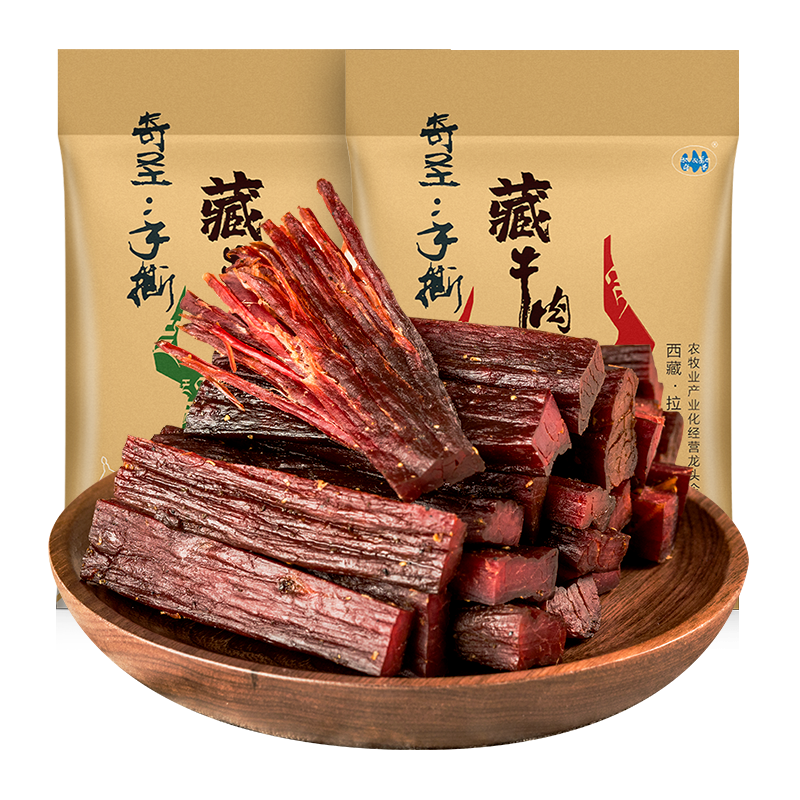 奇圣手撕风干牛肉干西藏特产牛肉健身休闲即食麻辣五香小零食