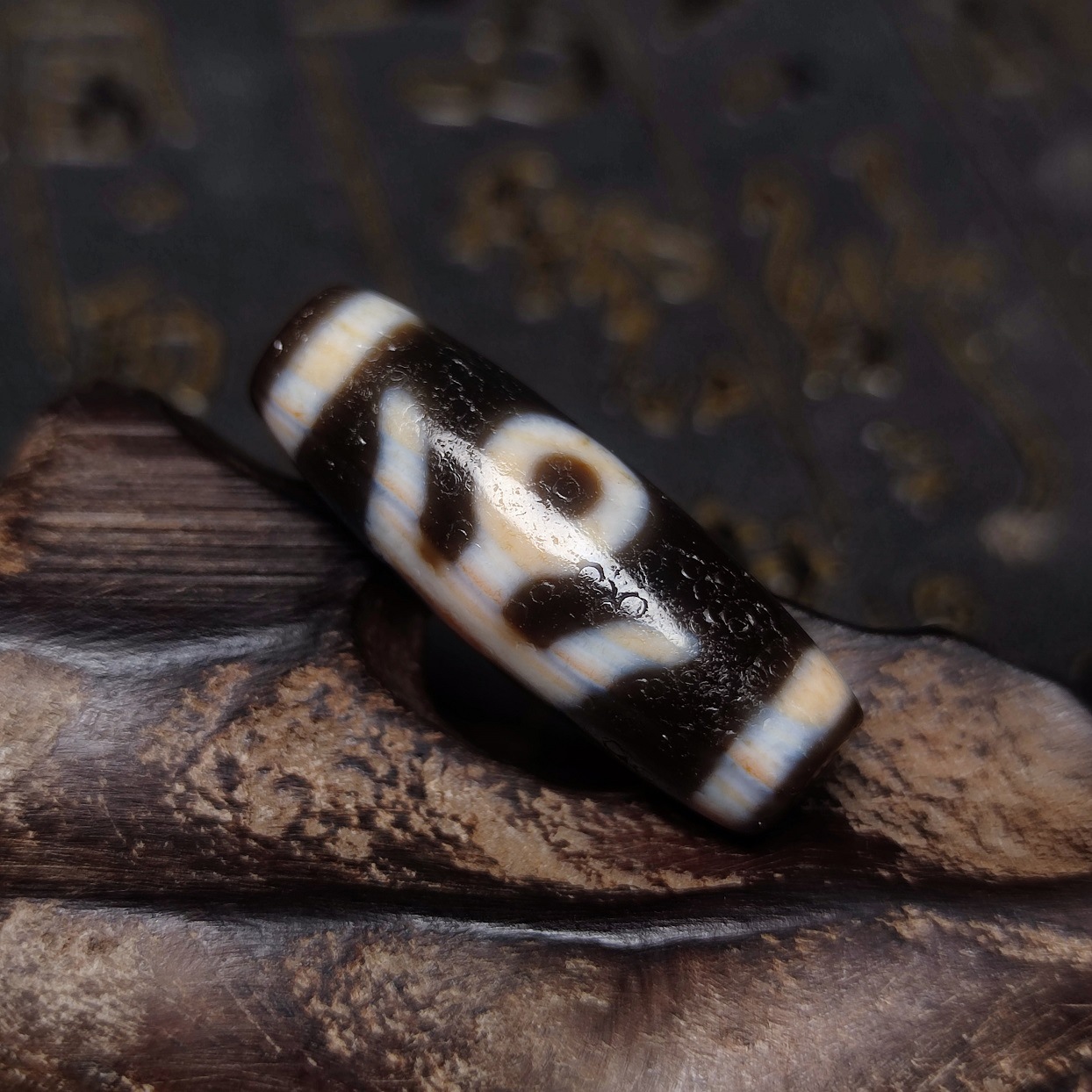 藏区回流天然玛瑙朱砂料马蹄纹风化贵人天珠吊坠diy配饰-阿里巴巴