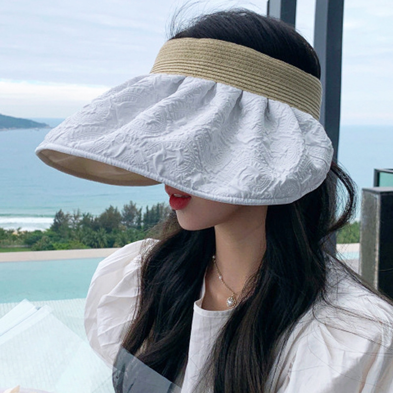 夏季双面戴遮阳帽女防晒防紫外线百搭空顶遮脸太阳帽子空顶贝壳帽