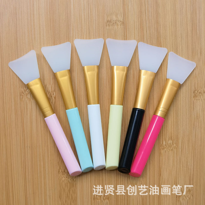 Source in Stock Oblique Tail Rod Silicone Facial Mask Brush Silicone End Makeup Brush Makeup Brush Clay Mask Brush Quantity Discount