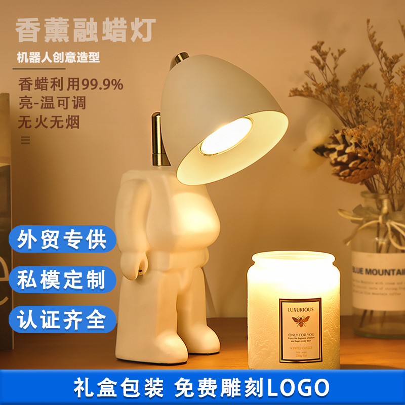 Simple and Light Luxury Wax Melting Lamp Heat Energy Fragrance Lamp Candle Melting Lamp Bedside Decoration Small Night Lamp Modern Minimalist Table Lamp Bedroom