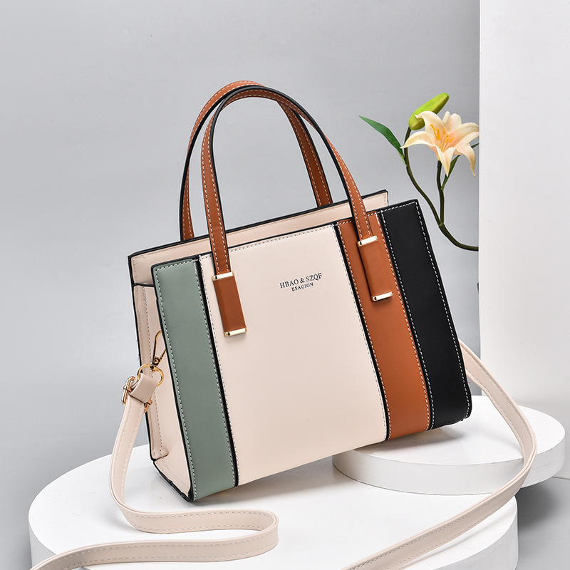 Women's Bag 2022 Autumn and Winter New Fashion Color Contrast Handbag Large Capacity Women's Stitching Shoulder Messenger Bag Fashion